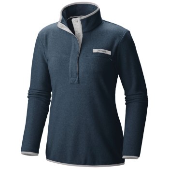 Columbia PFG Harborside Fleece Plus Size, Pullover Azul Marino Blancos Para Mujer | 650283-OBM